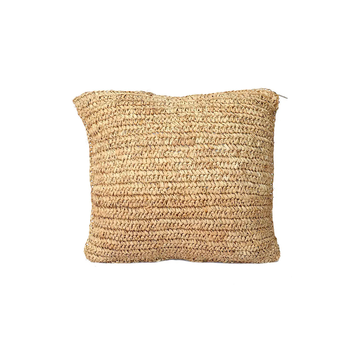 Housse de coussin Raffia Flores carrée - Naturelle - 40x40