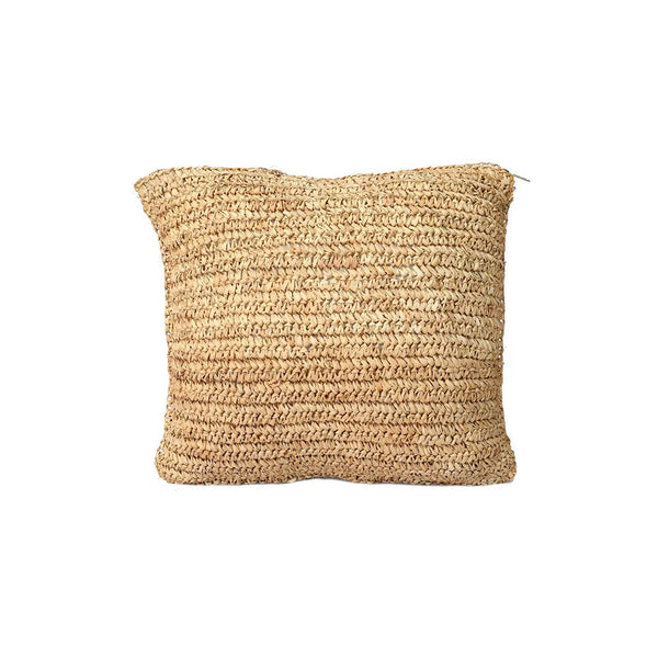 Housse de coussin Raffia Flores carrée - Naturelle - 40x40
