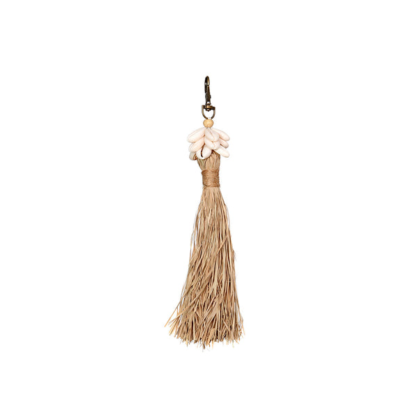De Raffia Kauri Schelp Sleutelhanger