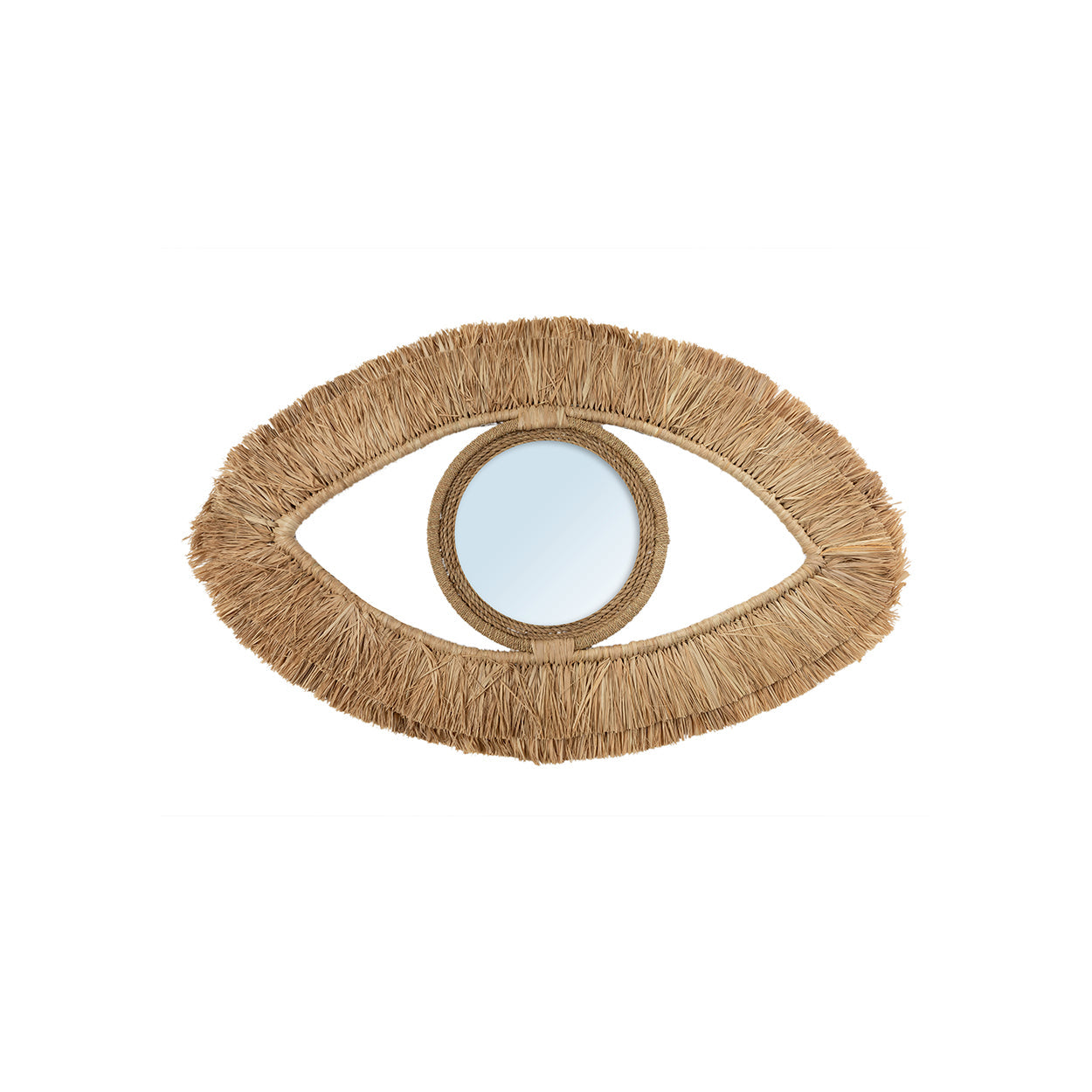 Le miroir œil en raphia - Naturel - M