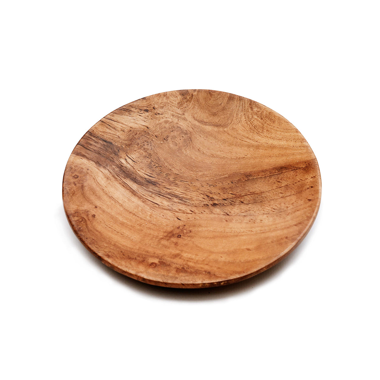 L'assiette ronde en racine de teck - M