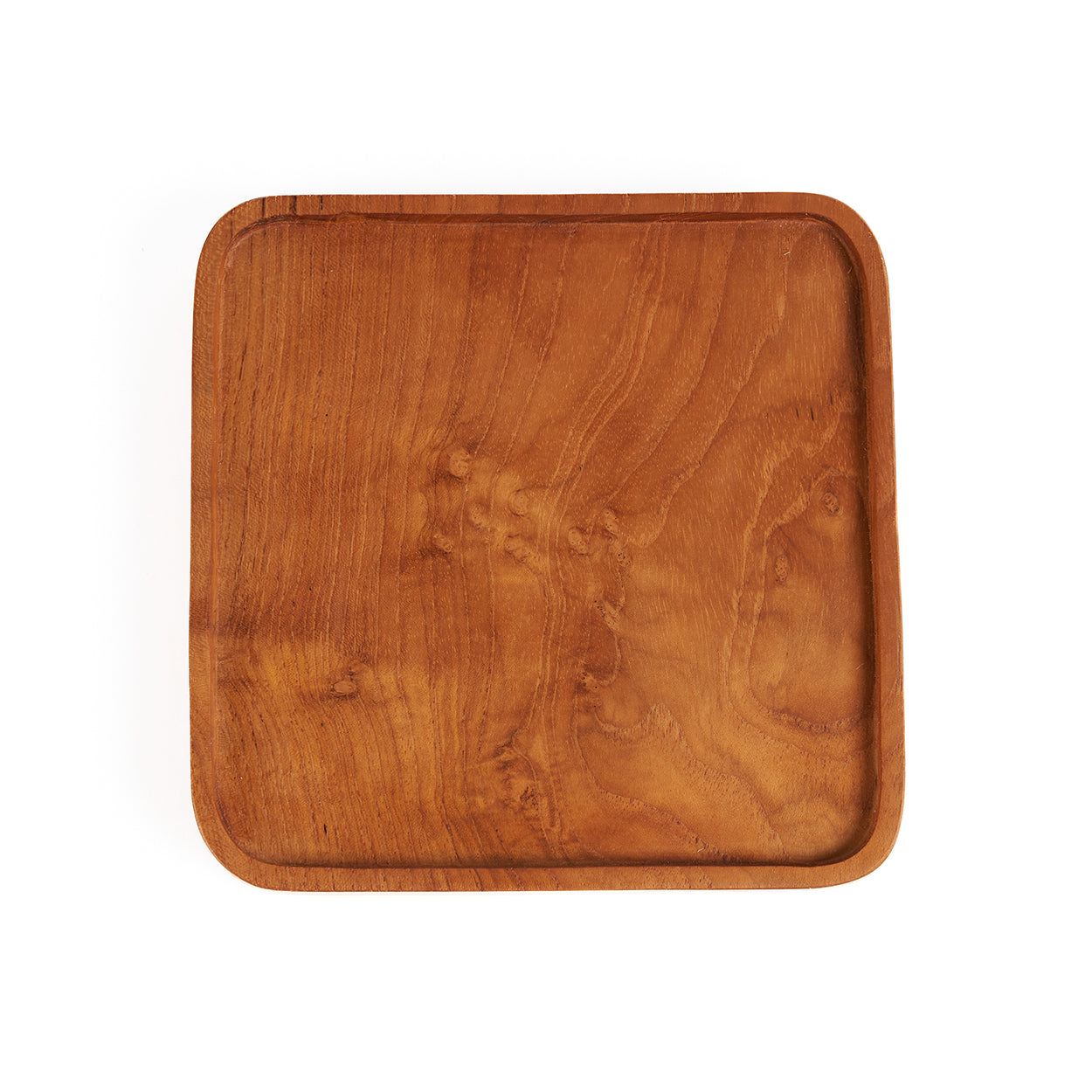 De Teak Vierkante Schaal - Naturel - XS
