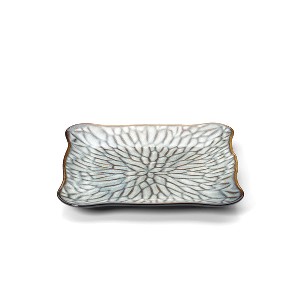L'assiette carrée Lotus Ice - Gris brun - G