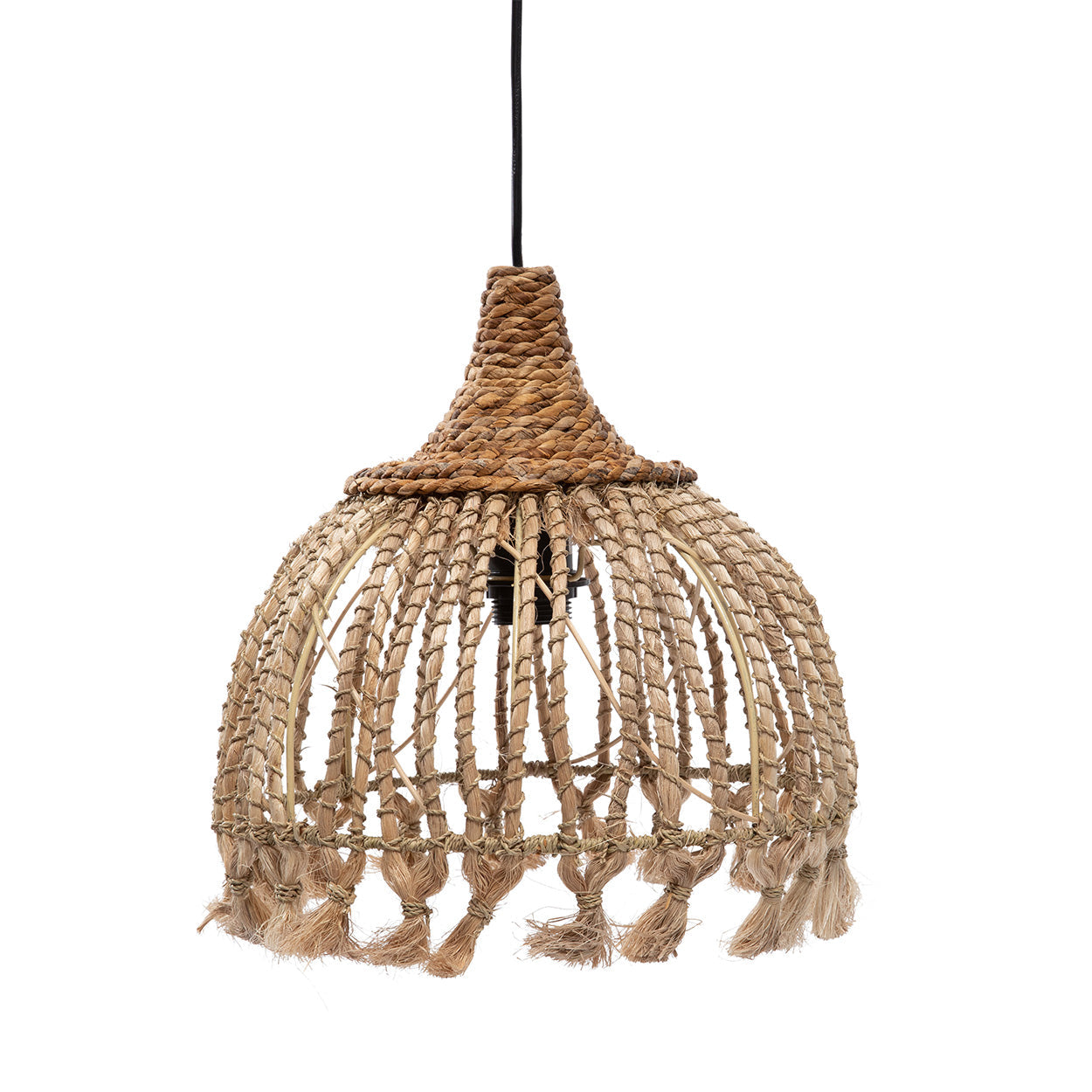 Le pendentif Abaca à pampilles - Naturel - S