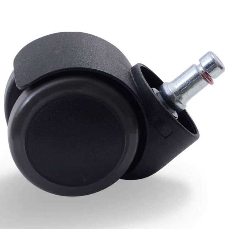 5x Workliving Office Chair Wheels No-Noise 11x50mm - Soft Wheels - Hard Floors - Unbraked