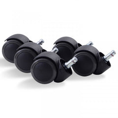 5x Workliving Office Chair Wheels No-Noise 11x50mm - Soft Wheels - Hard Floors - Unbraked