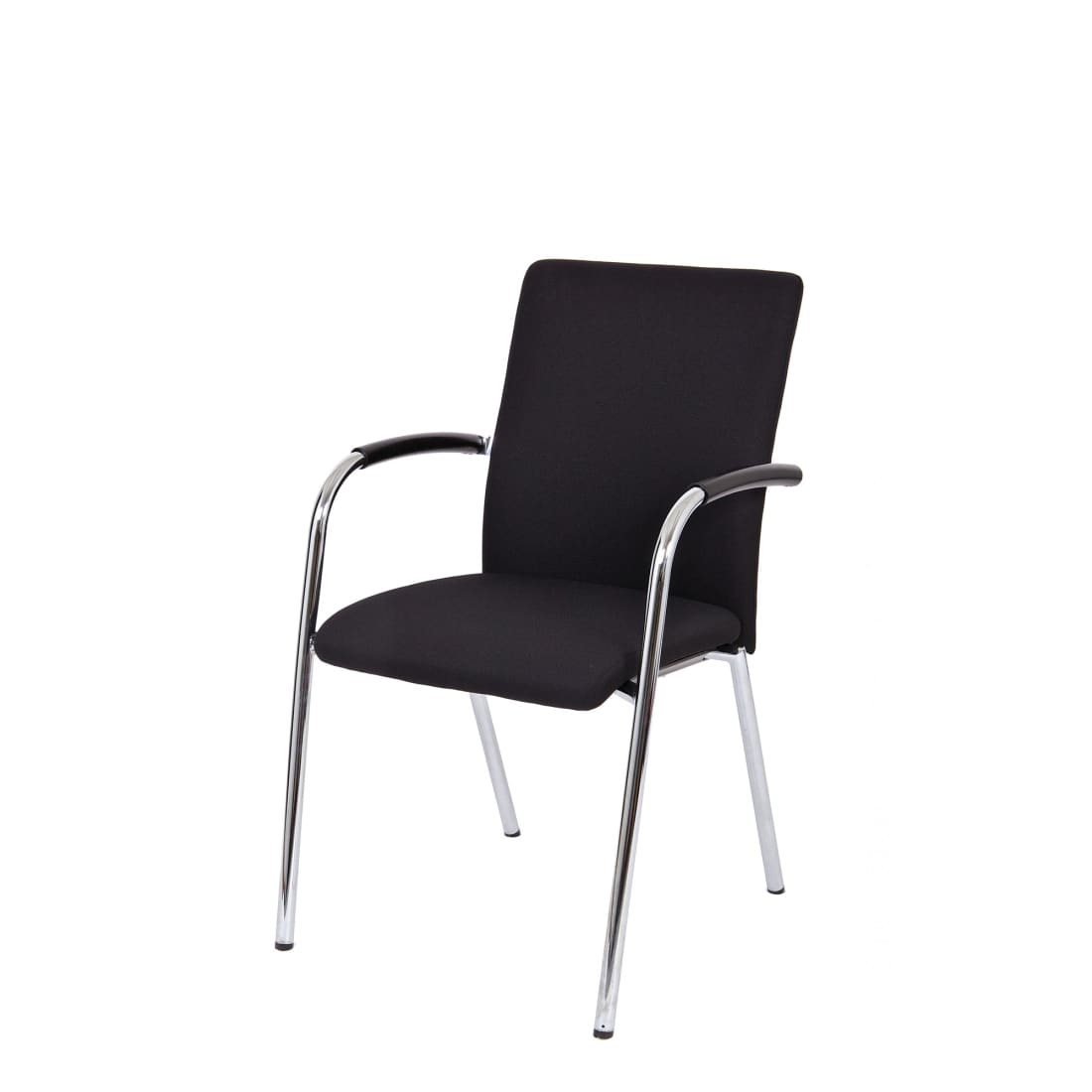 Workliving Chaise de réunion X1 - Confort 4 pieds Noir