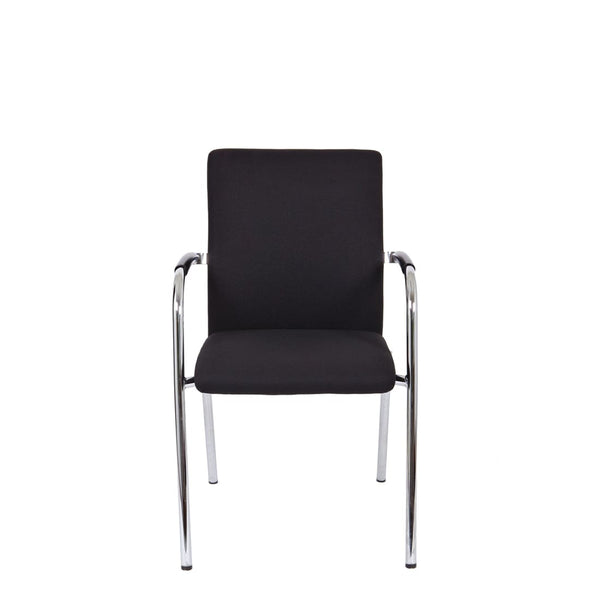 Workliving Chaise de réunion X1 - Confort 4 pieds Noir