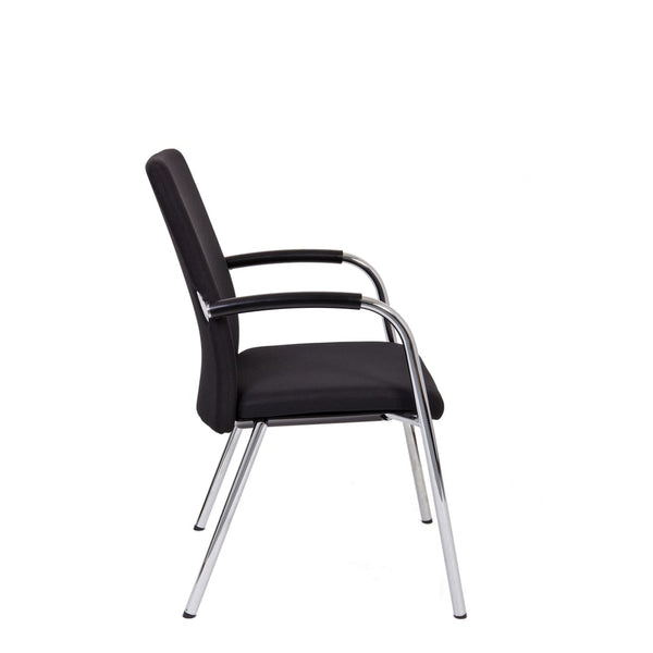 Workliving Chaise de réunion X1 - Confort 4 pieds Noir