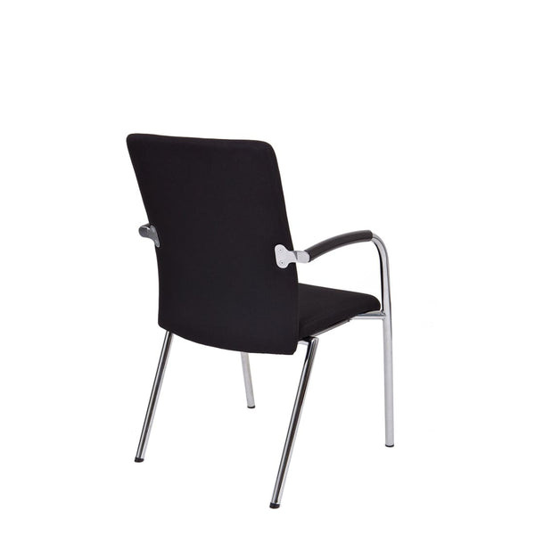 Workliving Chaise de réunion X1 - Confort 4 pieds Noir