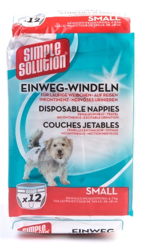 Simple Solution Disposable Dog Diapers Small 12 pcs 38-48 cm