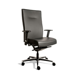 Chaise de bureau ergonomique Workliving Manager XL en cuir noir (N)EN 1335 jusqu'à 200 kg