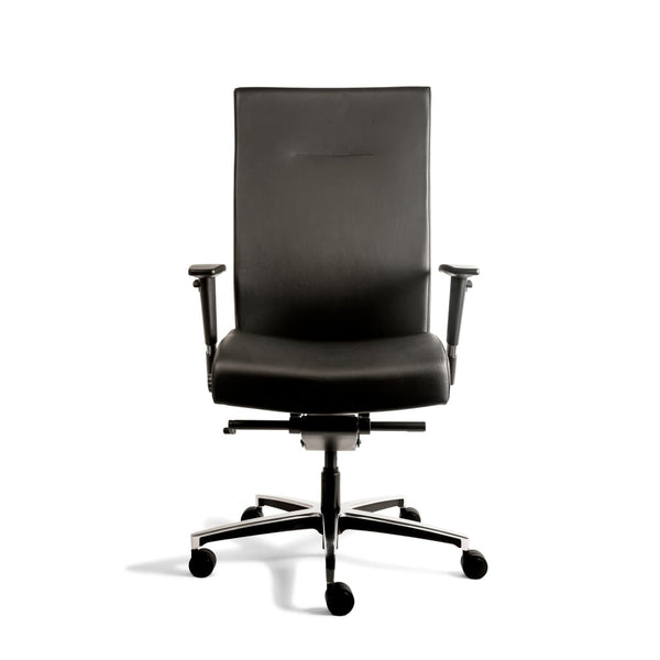 Chaise de bureau ergonomique Workliving Manager XL en cuir noir (N)EN 1335 jusqu'à 200 kg