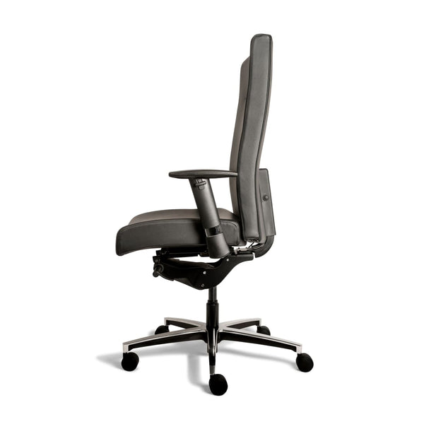 Chaise de bureau ergonomique Workliving Manager XL en cuir noir (N)EN 1335 jusqu'à 200 kg