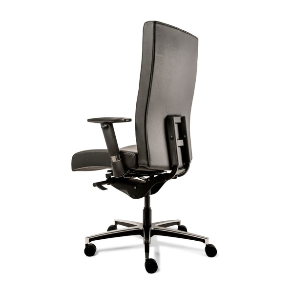 Chaise de bureau ergonomique Workliving Manager XL en cuir noir (N)EN 1335 jusqu'à 200 kg