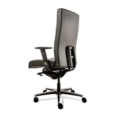 Chaise de bureau ergonomique Workliving Manager XL en cuir noir (N)EN 1335 jusqu'à 200 kg