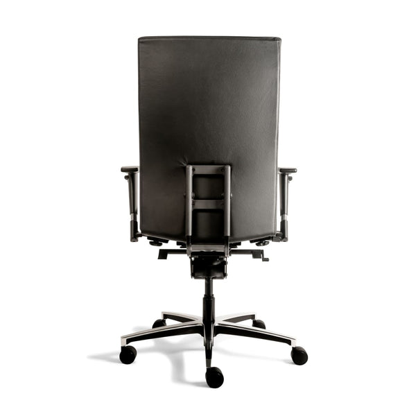Chaise de bureau ergonomique Workliving Manager XL en cuir noir (N)EN 1335 jusqu'à 200 kg