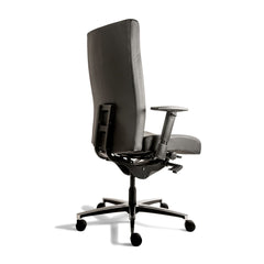 Chaise de bureau ergonomique Workliving Manager XL en cuir noir (N)EN 1335 jusqu'à 200 kg