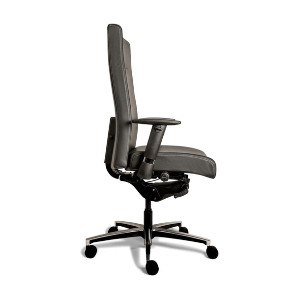 Chaise de bureau ergonomique Workliving Manager XL en cuir noir (N)EN 1335 jusqu'à 200 kg
