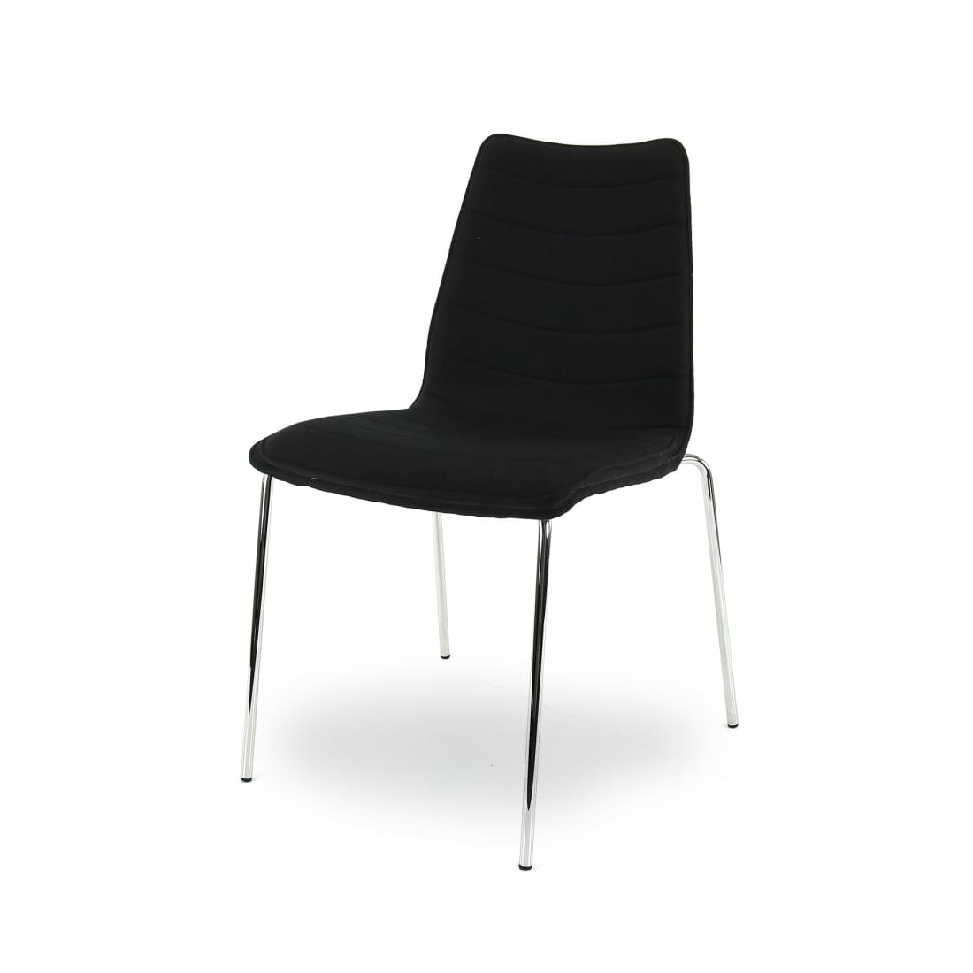 Chaise de salle à manger / Chaise de réunion Workliving Verona – Mirage noir – Piètement chromé