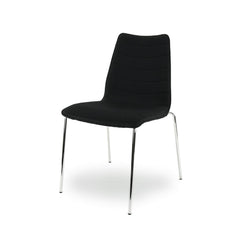 Chaise de salle à manger / Chaise de réunion Workliving Verona – Mirage noir – Piètement chromé