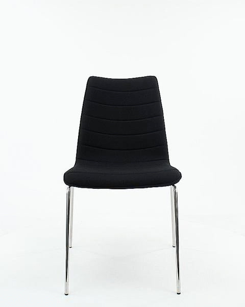 Chaise de salle à manger / Chaise de réunion Workliving Verona – Mirage noir – Piètement chromé