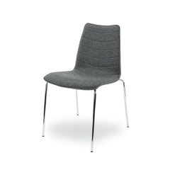 Workliving Verona Dining Chair / Meeting Chair - Middle Grey Wool Felt - Chrome Base