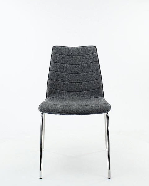 Workliving Verona Dining Chair / Meeting Chair - Middle Grey Wool Felt - Chrome Base