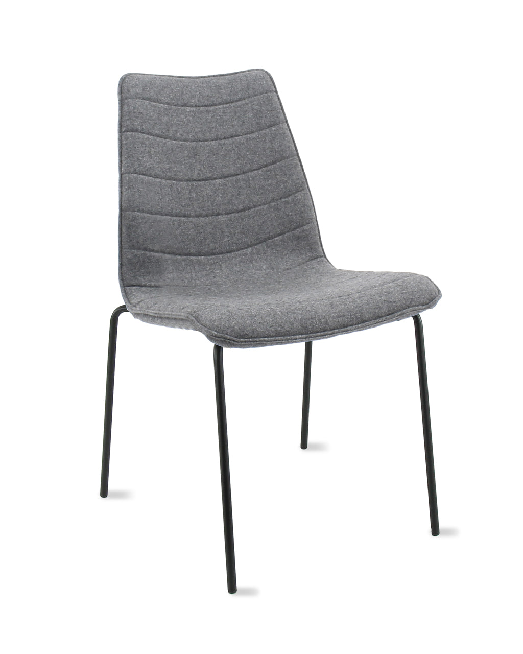 "Chaise de salle à manger / chaise de réunion Workliving Verona - Feutre de laine Fenice 602 gris moyen - piètement noir"