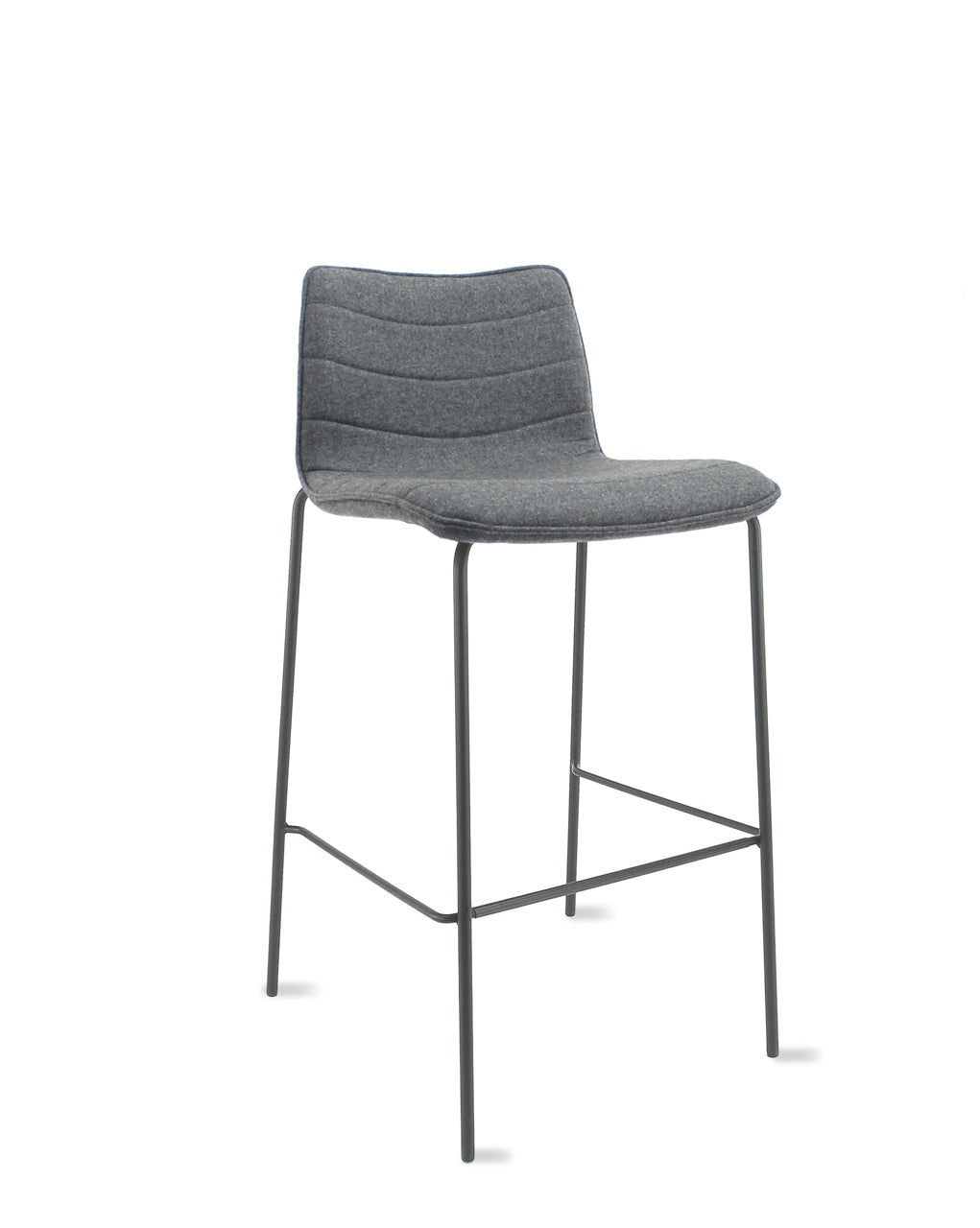 "Tabouret de bar Workliving Verona 75 cm - Feutre de laine Fenice 602 gris moyen - piétement noir"