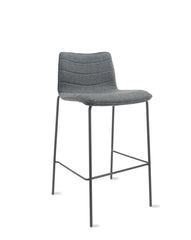 "Tabouret de bar Workliving Verona 75 cm - Feutre de laine Fenice 602 gris moyen - piétement noir"