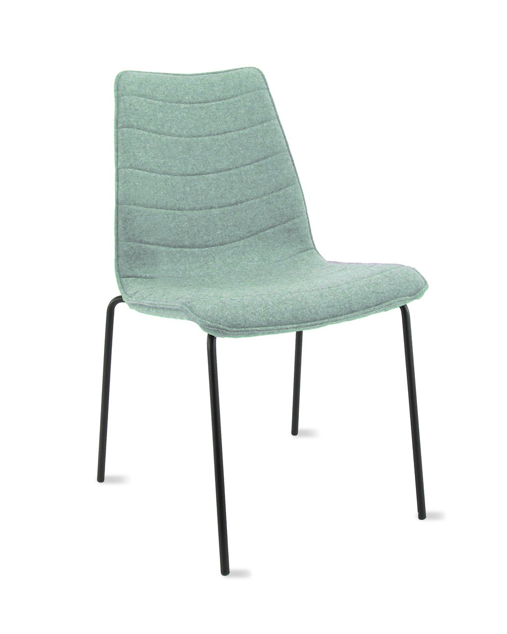 Chaise de salle à manger / Chaise de réunion Workliving Verona - Feutre de laine Fenice 455 vert doux - piètement noir