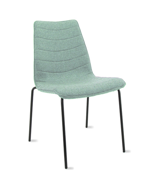 Chaise de salle à manger / Chaise de réunion Workliving Verona - Feutre de laine Fenice 455 vert doux - piètement noir