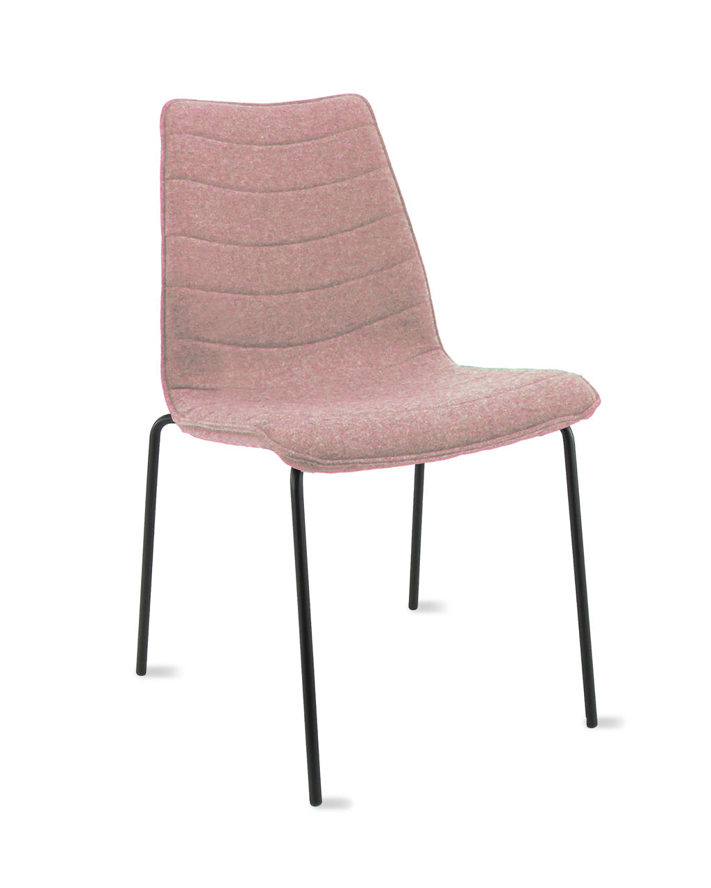 Chaise de salle à manger / Chaise de réunion Workliving Verona - Feutre de laine Fenice 152 rose tendre - piétement noir