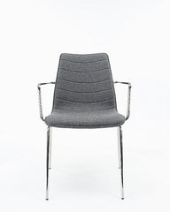Chaise de salle à manger / chaise de réunion Workliving Verona - Avec accoudoirs - Feutre de laine Fenice 152 rose pâle - piètement noir