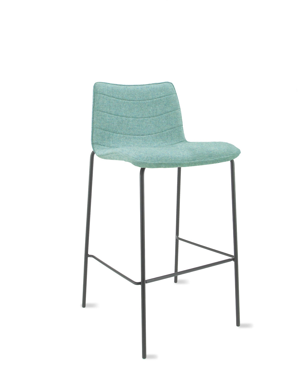 "Workliving Verona Barstool 75 cm - Wool Felt Fenice 455 soft green - black frame"