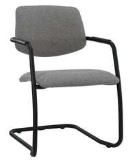 Workliving Meeting Chair X5 - Sled Base - Fenice 602 Middle Grey Wool Felt - Black Frame