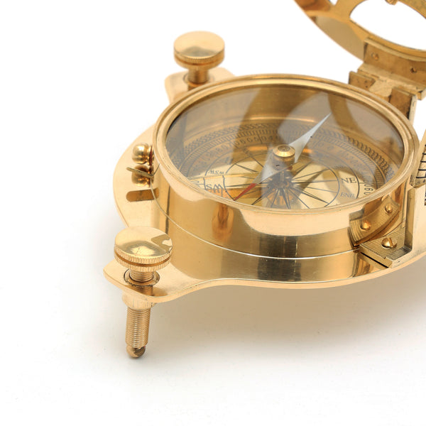 Antique Style Brass Sundial Compass  | Classic Nautical Décor