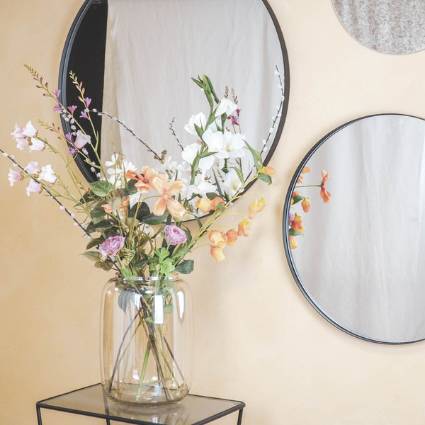 Mirror - Round - Metal - Black - 60 x 3 x 60 cm