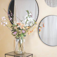 Mirror - Round - Metal - Black - 60 x 3 x 60 cm