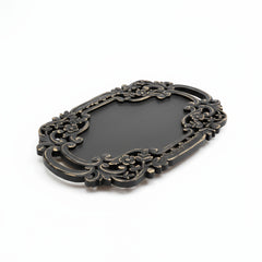 Handcrafted Black Adirondack Carved Wood Serving Tray | Rustic Decorative Wooden Tray with Handles | Farmhouse Decor