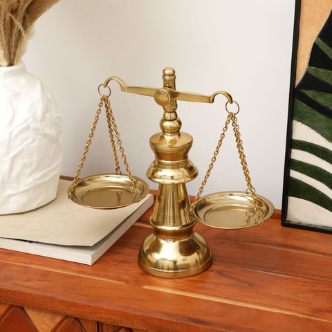 Antique-Style Gold Balance Scale | Library & Desk Decor