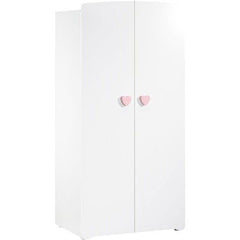 "NEW Basic Baby Room Wardrobe 2 Doors - Pink Heart Buttons"