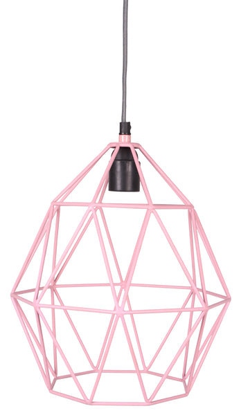 Wire pendant lamp pink Ø27cm
