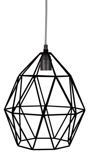 Wire pendant lamp black Ø27cm