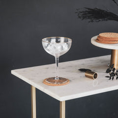 Glassware - Champagne - Glass - Clear/Gold - S2 - 11x11x15cm