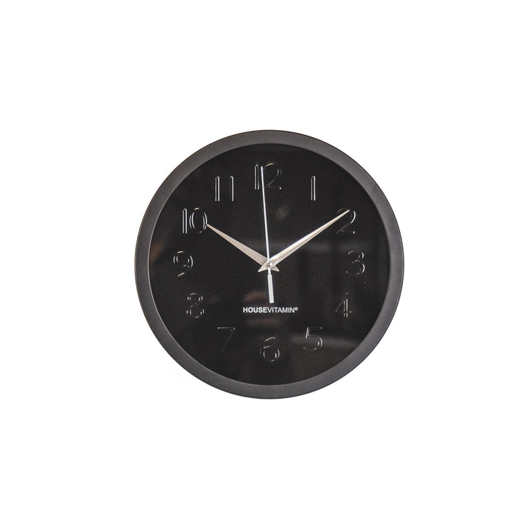 Wall clock - metal/glass - black - 25 x 4.2 x 25 cm