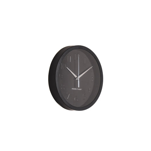 Wall clock - metal/glass - black - 25 x 4.2 x 25 cm