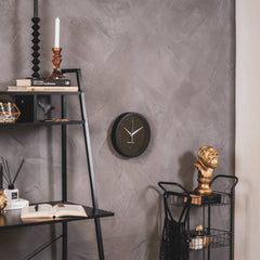 Wall clock - metal/glass - black - 25 x 4.2 x 25 cm