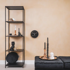 Wall clock - metal/glass - black - 25 x 4.2 x 25 cm